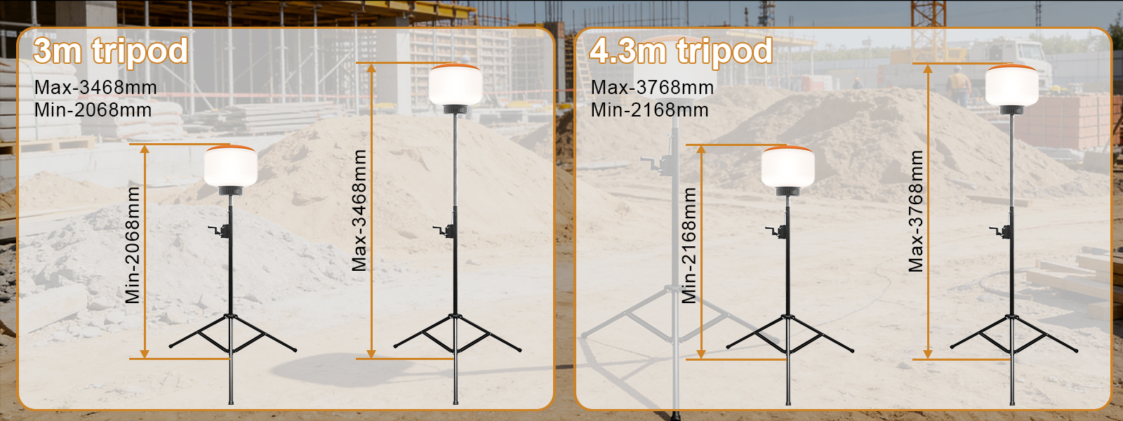 300w Led Balloon Light Ip65 5000k 4.3 Tripod 120 277vac For Wild Camping (6)
