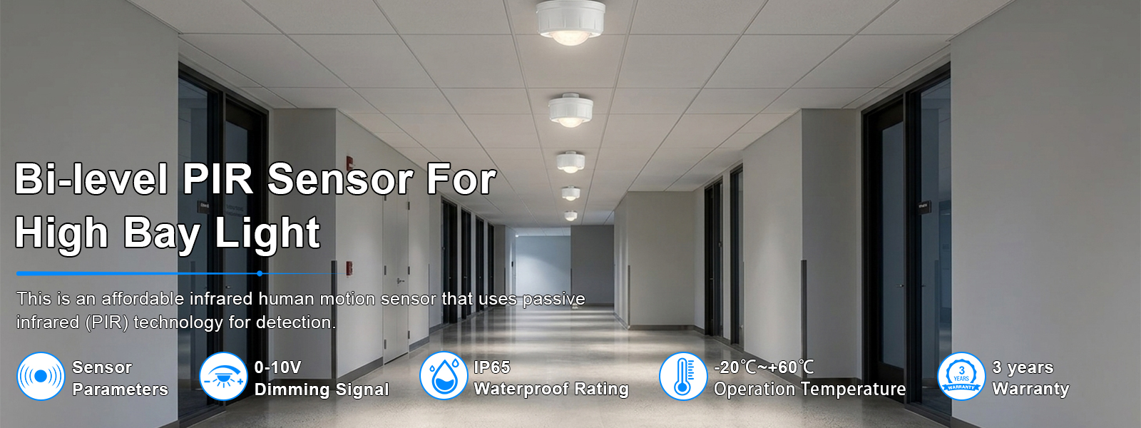 Bi Level Pir Sensor For High Light Ip65 0 10 Dimming For Hotel Hallway (4)