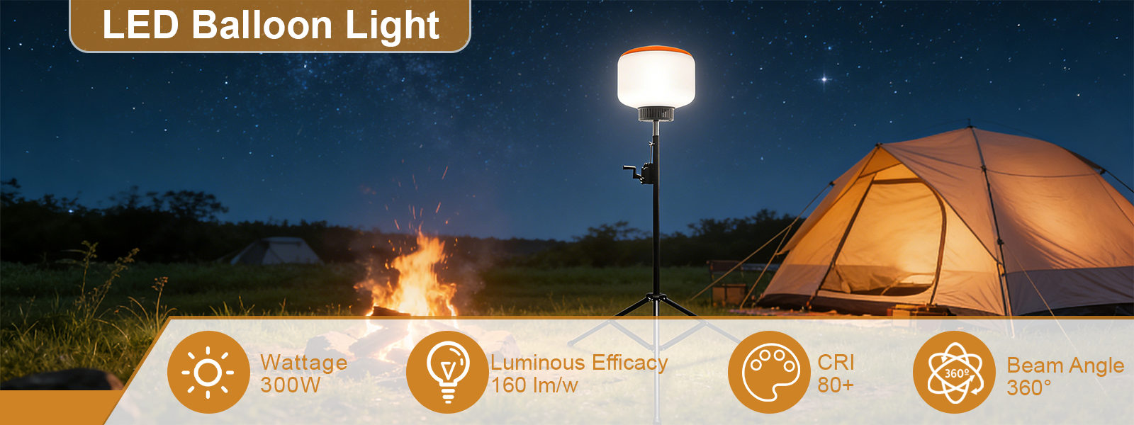 Led Balloon Light 300w 5000k 120 277vac 3 Tripod For Road Lighting (7)