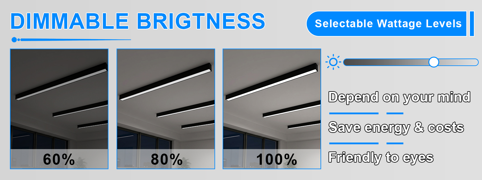 Led Linear High Bay Lights In Black Color 8ft 40w60w80w 9200lm 120 277vac For Study (5)