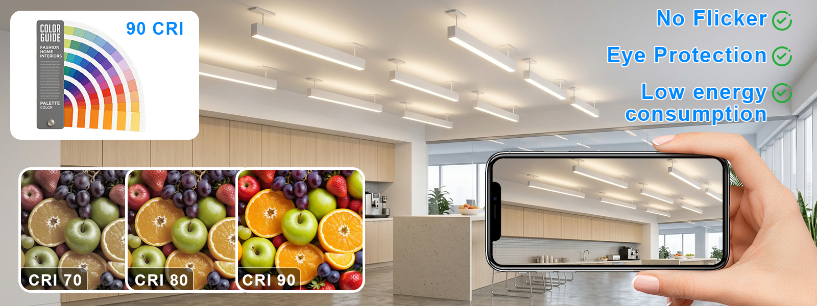 Led Linear High Bay Lights In Black Color 8ft 40w60w80w 9200lm 120 277vac For Study (6)