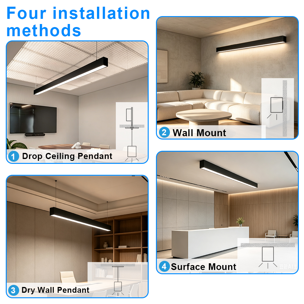 Linear Led High Bay Lights In Black Color 10w15w20w 2300lm 120 277vac For Reception Area (7)